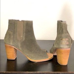 TOMS Open Toe Heeled Bootie